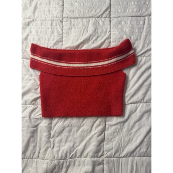 Forever 21 Sweater Knit Off The Shoulder top Red Y2K 90s Women's 1X - Picture 1 of 5